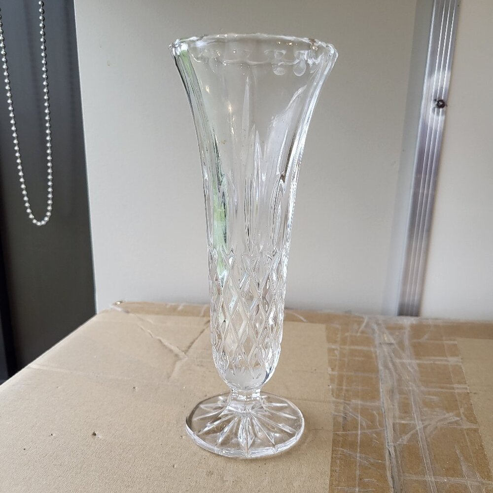 Vintage German Crystal Vase by Hochwertiges Bleikristall ~ 8” Tall GUC "BIN C"
